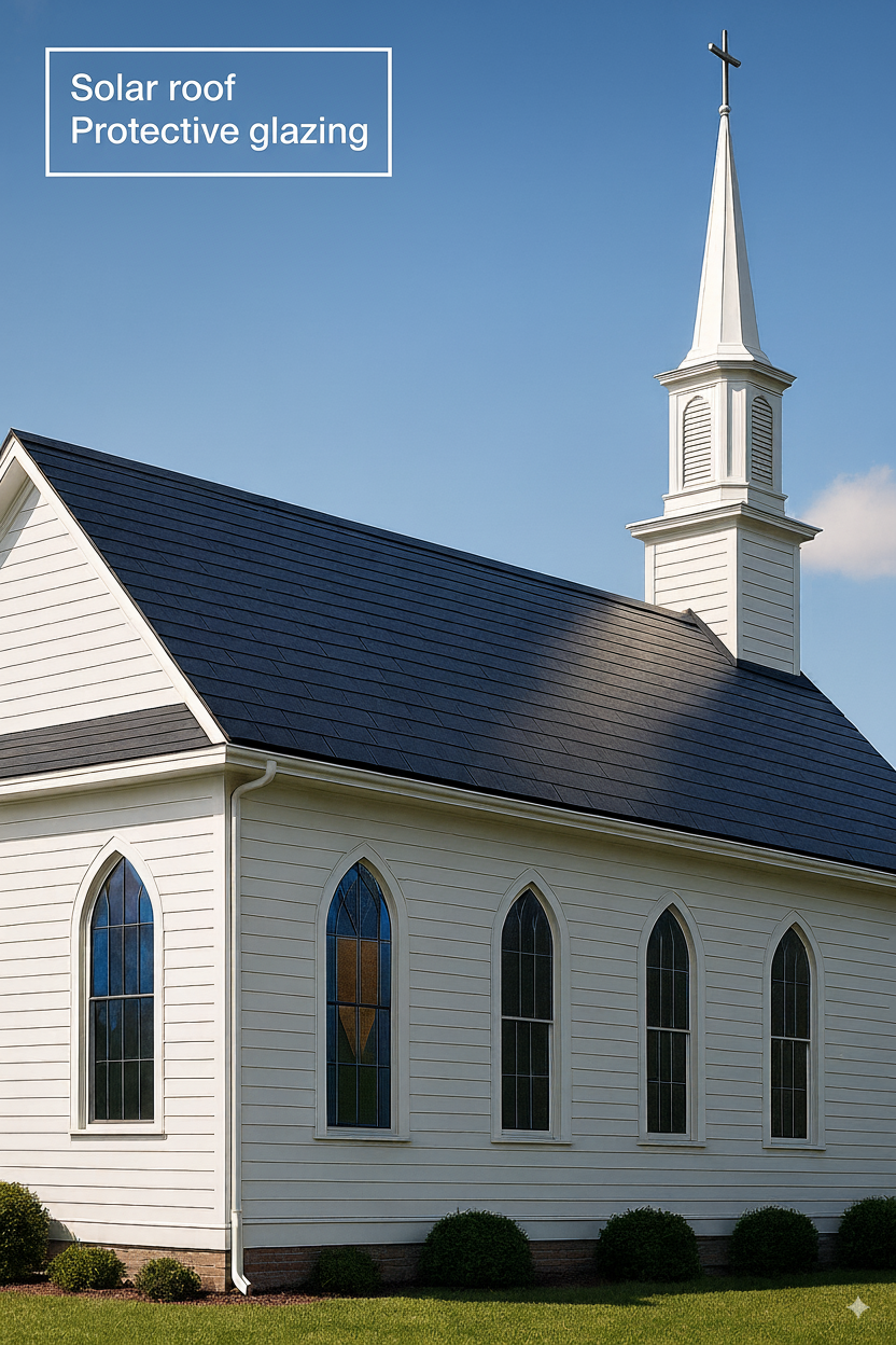 Solar Roof with Protective Glazing